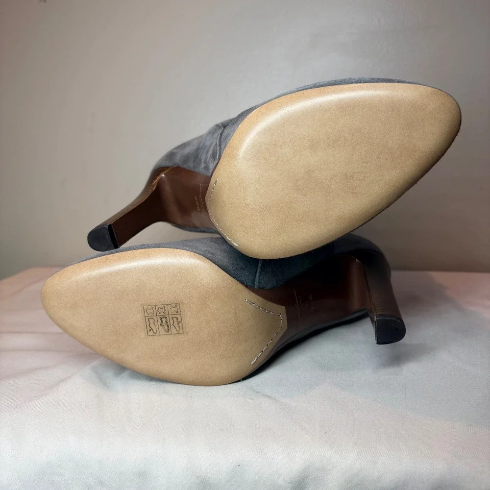 Purple Label Ralph Lauren Kourtney Gray‎ Suede Ankle Boots Italy EU 38 US 7.5-8